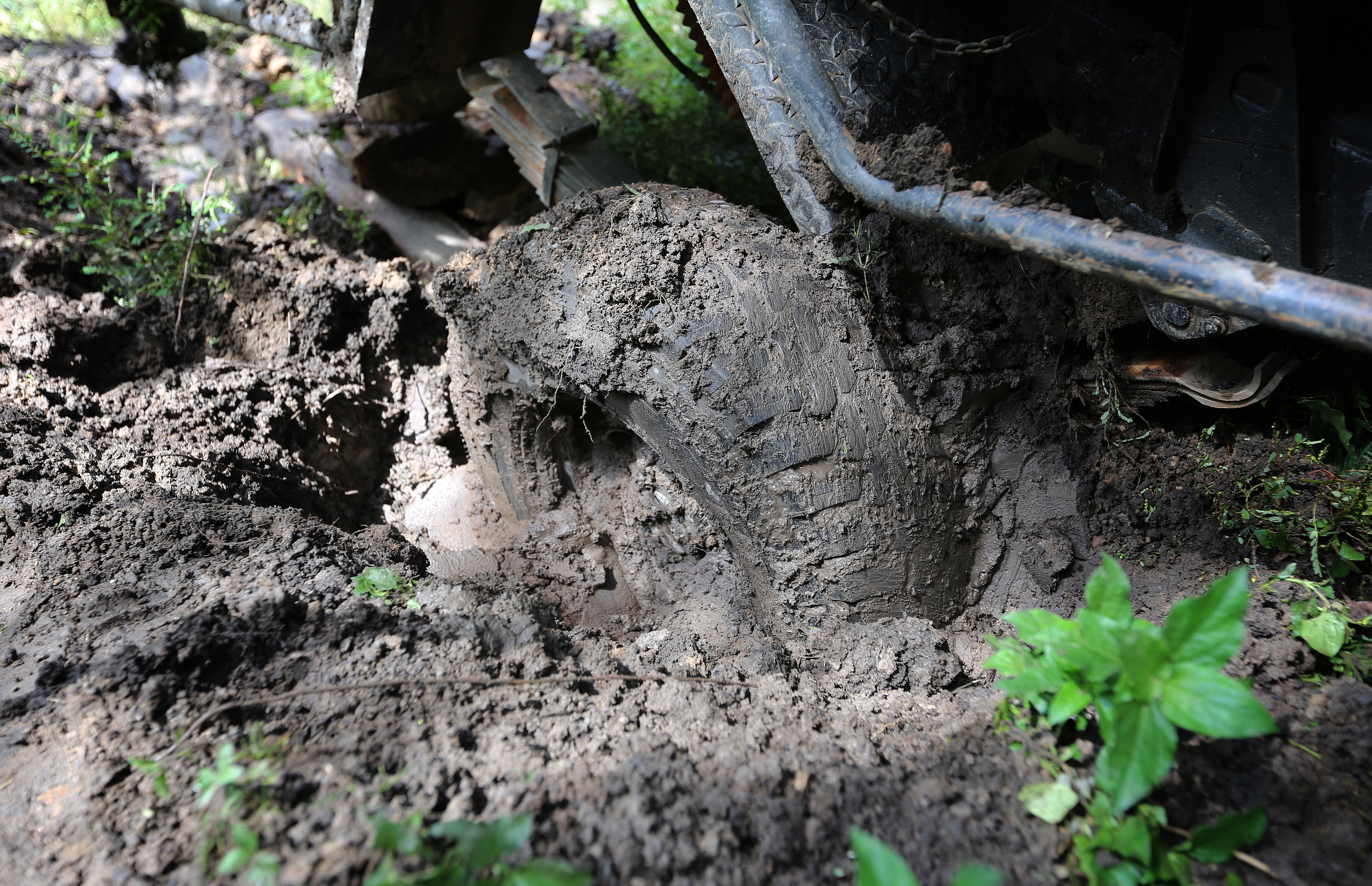 Tires stuck in the mud